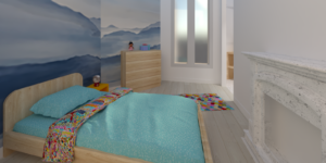 Appartement Haussmannien Chambre 3D