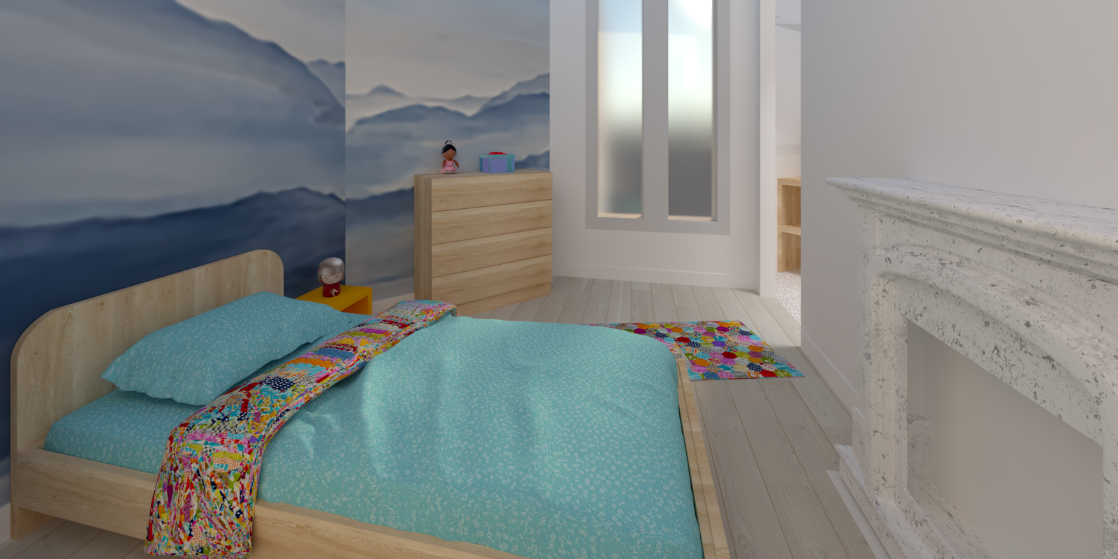 Appartement Haussmannien Chambre 3D